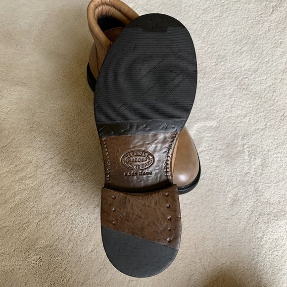 Italian Hand-Made BOEMOS ‘Timberland’ BURNISHED LEATHER Ankle BOOTS Sz 8.5-9 US - Picture 7 of 14